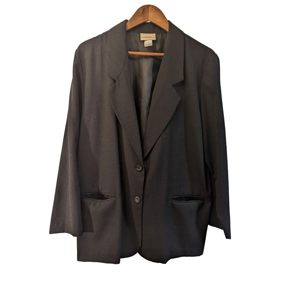 Женский классический черный блейзер Jaclyn Smith на 2 пуговицах размер 18 - Изображение 1 из 4