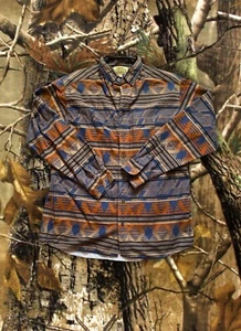Cabelas Deer Skin Soft Mens Aztec Cotton Flannel Long Sleeve Button Shirt MEDIUM - Picture 1 of 2