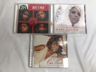 Lot Of 3 Soul R&B Christmas CDs - Boys II Men, Mary J Blige, Whitney Houston - Imagem 1 de 4