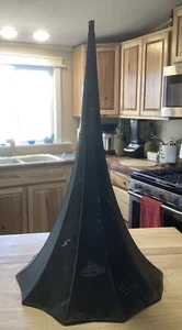 Antique THOMAS A EDISON  Home Phonograph Horn Black Metal - Picture 1 of 9