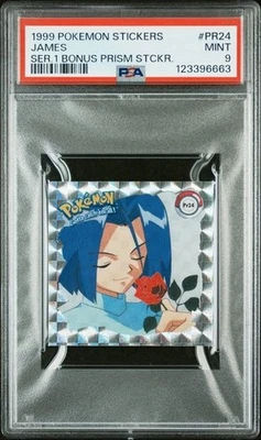 1999 Pokemon Stickers Series 1 James BONUS PRISM #PR24 Vintage PSA 9 MINT - Image 1 of 2