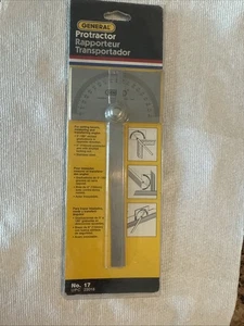 General Tools 17 Square Head Protractor, Angles 0° To 180°, Stainless Steel USA - Picture 1 of 2