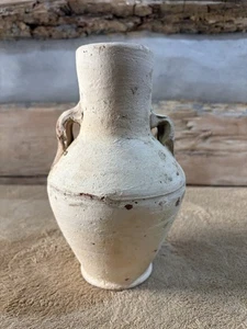 Vecchio antico vaso e fioriera vintage piccolo in rosso senza marchio produttore alto 8" - Foto 1 di 7