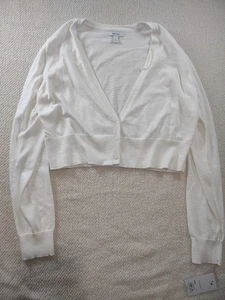 Cárdigan Nine West Blanco Recortado Grande Preppy Light Academia Angelcore Twee - Imagen 1 de 7