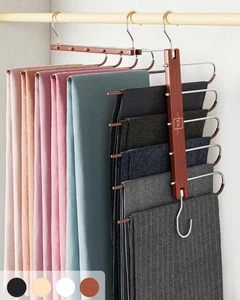 Pants Hangers Space Saving - 2 Pack European Beechwood Scarf and Jean Hangers... - Picture 1 of 7