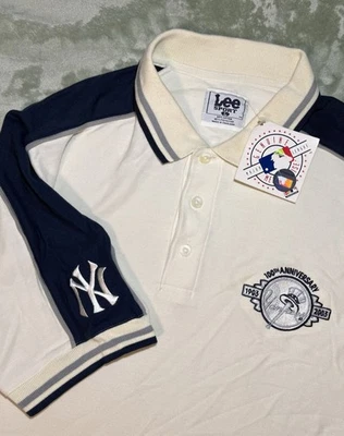 New Vintage Lee Sport Mens Large New York Yankees 100th Anniv. Polo Shirt NWT - Image 1 of 4