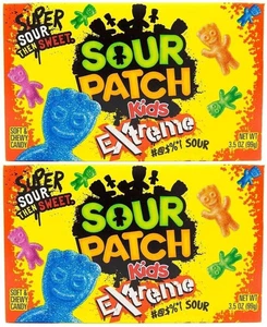 2x Sour Patch Kids Extreme Sour Soft & Chewy Candy Theater Box 99g - Picture 1 of 3