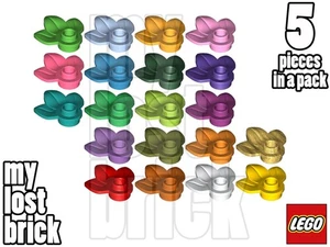 LEGO - Part 32607 - Plant Plates 1x1 3 Leaves (Pack of 5) + NEW + SELECT COLOUR - Picture 1 of 21