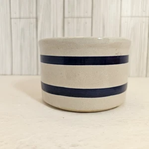4" Crock RRP Blue Stripe Band Roseville Ohio Pottery USA 303-A Stoneware Vintage - Picture 1 of 6