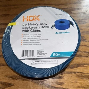 HDX Heavy-Duty Backwash Hose with Clamp 2" x 50-ft 69267 - Picture 1 of 4