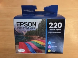 Epson 220 Black Cyan Magenta Yellow Ink Cartridges T220120-BCS Dates 04/2027 New - Picture 1 of 12