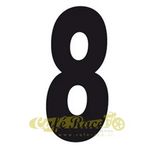 Number 8 Black number plate fairing cafe racer tracker scrambler - Picture 1 of 1