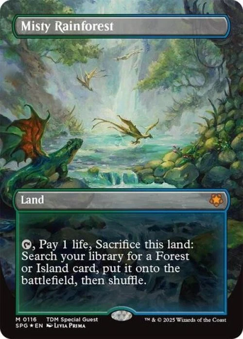 Misty Rainforest (Borderless) (Dragonscale Foil) -Foil Near Mint MTG - Image 1 of 1