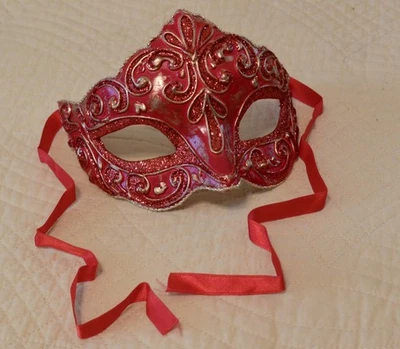 Máscara de Mardi Gras vintage BALOCOLOC - "Hecha a mano en Venecia Italia" Foto 1 de 4