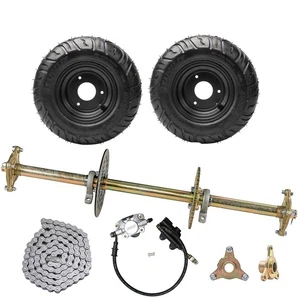 Kit de buje de eje trasero vivo 32" cadena de freno piñón ruedas de 6" Go Kart ATV quad trike - Imagen 1 de 10