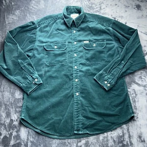 Camisa Woolrich De Colección Para Hombres Grande Verde Pana Abotonada Ropa de Trabajo EE. UU. - Imagen 1 de 7