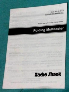 Folding Multitester Owner's Manual Radio Shack 22-211A - Picture 1 of 5