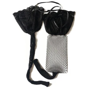 Allacki Elastic Adjustable Straps Thigh High Lace Fishnet Stockings - Picture 1 of 8