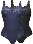 Susa Pack of 2 Full Figure Non-wired Bodysuit with Lace 6538 Marine Div Colours