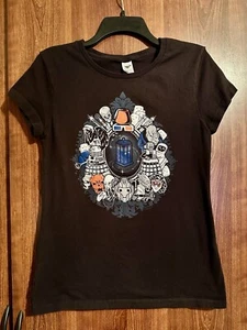 DOCTOR WHO Villains Tee Fury Shirt TARDIS Daleks WEEPING ANGEL Black T-shirt XL - Picture 1 of 3