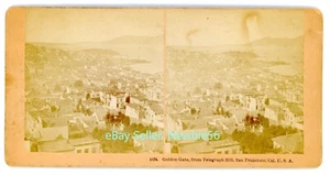 San Francisco CA - VISTA PANORÁMICA DESDE TELEGRAPH HILL - c1880s Kilburn Stereoview - Imagen 1 de 2