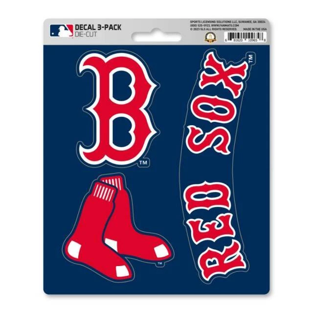 Boston Red Sox Logo Single Sheet Of 3 Vinyl Stickers - Image 1 of 1