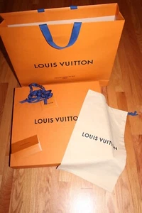 Authentic LOUIS VUITTON Extra Large Magnetic Box 18x18x3.5" Bag Ribbon Receipt - Picture 1 of 11