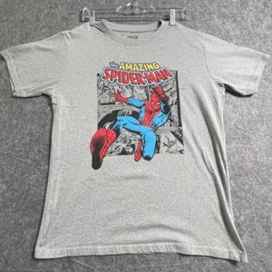 The Amazing Spider-Man T Shirt Men’s Gray Graphic Tee Marvel Comics - Picture 1 of 5