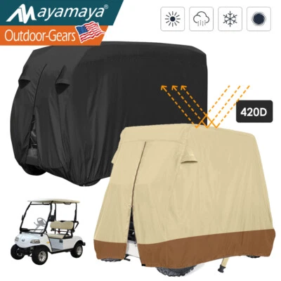 Heavy Duty Waterproof Golf Cart Cover Tarp 4 Passenger For Club Car EZ Go Yamaha - Image 1 of 4