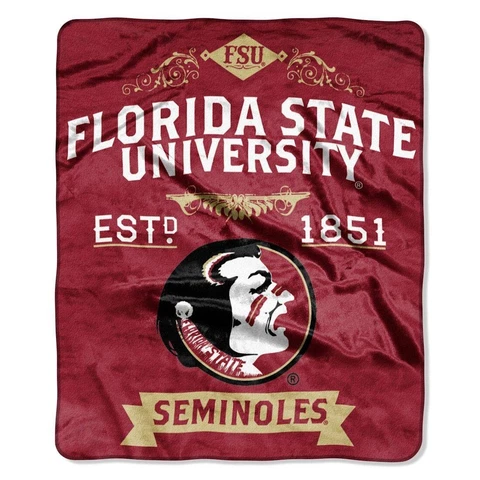 Florida State Seminoles Label Design 50" x 60" Raschel Plush Blanket -Northwest Cover
