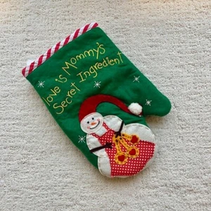 RUSS Christmas Holiday Pot Oven Mitt Love is Mommy's Secret Ingredient - 10.75" - Picture 1 of 3