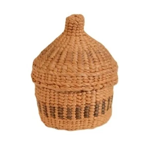 Miniature Haida Basket with Lid, by Ginnie Hunter - Picture 1 of 4