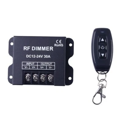 12-24v 30A RF LED Dimmer for Single Colour LED Strip Light 3 Keys Remote Control - Image 1 of 4