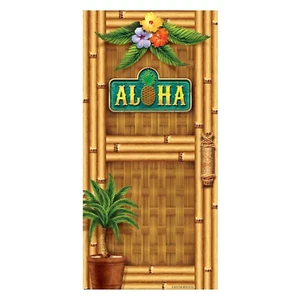Luau Scene 30x60 ALOHA DOOR COVER Wall Poster Party Decoration Photo Prop Mural - Picture 1 of 3