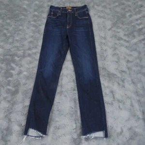 Jeans mamma donna 24 blu The Mid Rise abbagliante caviglia sfilacciato off limits elasticizzato - Foto 1 di 16
