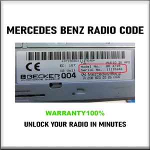 MERCEDES RADIO CODE UNLOCK STEREO AUDIO 10 CD MF2910 ALPINE BECKER 4 PIN SERVICE - Bild 1 von 3