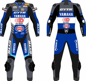 MotoGP 2024 Yamaha Leather Racing Suits Motorbike Sports CE Armor Protection - Picture 1 of 3