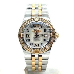 Breitling Windrider Quartz 30mm 18k YellowGold/Steel Diamond Bezel Ladies C71340 - Picture 1 of 5