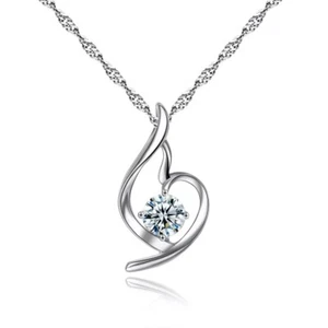Damen Halskette 925 Silber Anhänger Zirkonia Kette Schmuck Geschenk - Bild 1 von 8