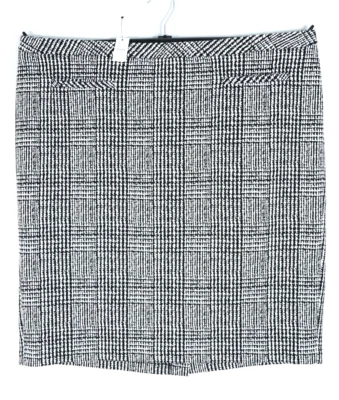 NUEVO CON ETIQUETAS TALBOTS Mujer Algodón Nylon Falda Lápiz Cuadros Negro Blanco Talla 20W $109.00 Foto 1 de 4