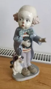 Giuseppe Armani Cute Clown And Dog Figurine 1980s? - Picture 1 of 9
