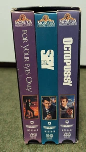 Bond 007 Gift Set VHS 3 Tape Box Set Octopussy / For Your Eyes / Spy Who Loved - Picture 1 of 15