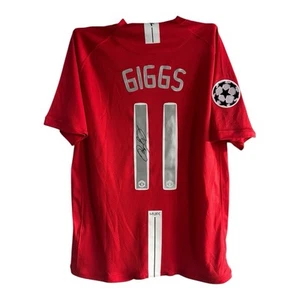 Ryan Giggs signed shirt 2008 UCL FINAL PHOTO PROOF MANCHESTER UNITED JERSEY - Picture 1 of 4