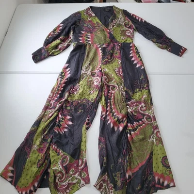 Mono Cenia New York para mujer 10 verde negro seda cachemira pierna ancha hada caprichoso Foto 1 de 4