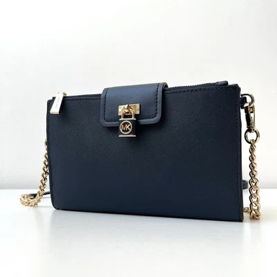 MICHAEL KORS Ruby Small Saffiano Leather Crossbody Shoulder Bag Navy Blue - Image 1 of 4