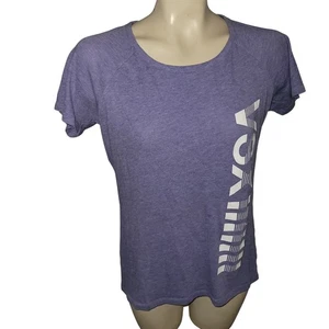Victoria Secret VSX Sport Purple Heathered Mesh Back Short Sleeve Tee Shirt M - Picture 1 of 8