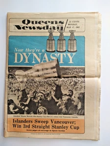Queens Newsday 17 de mayo 1982 Islanders Stanley Cup, periódico original - Imagen 1 de 8