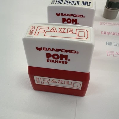 Vintage Sanford POM/ X Stamp File Ink Stamper Office Supplies Working Lot Of  12 - Image 1 of 4
