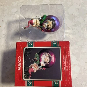Enesco Ornament 1992 Sparky & Buffer 9th Wee Tree Trimmers #9 Series purple - Picture 1 of 6