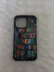 iPhone 13 Pro Ultra Impact Casetify Case w/ Colorful Quote- Clear / Blue - Photo 1 sur 2
